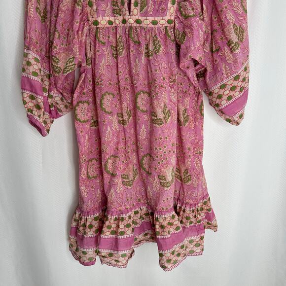 Cleobella Magdelena Wildflower mini dress pink floral XS puff sleeves garden - Picture 10 of 10